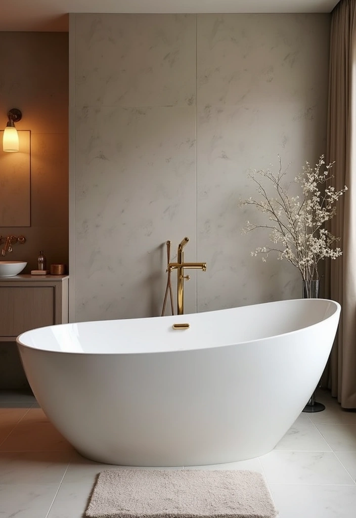 29 Modern Guest Bathroom Ideas That Impress Visitors - 3. Statement Bathtub