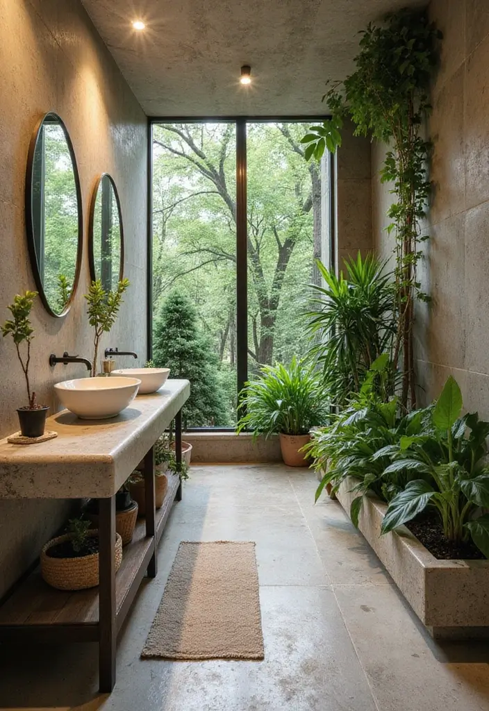 29 Modern Guest Bathroom Ideas That Impress Visitors - 4. Biophilic Design