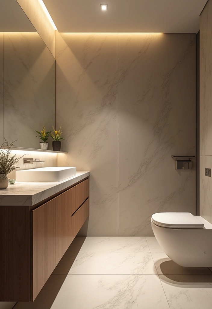 29 Modern Guest Bathroom Ideas That Impress Visitors - 6. Smart Technology Integration