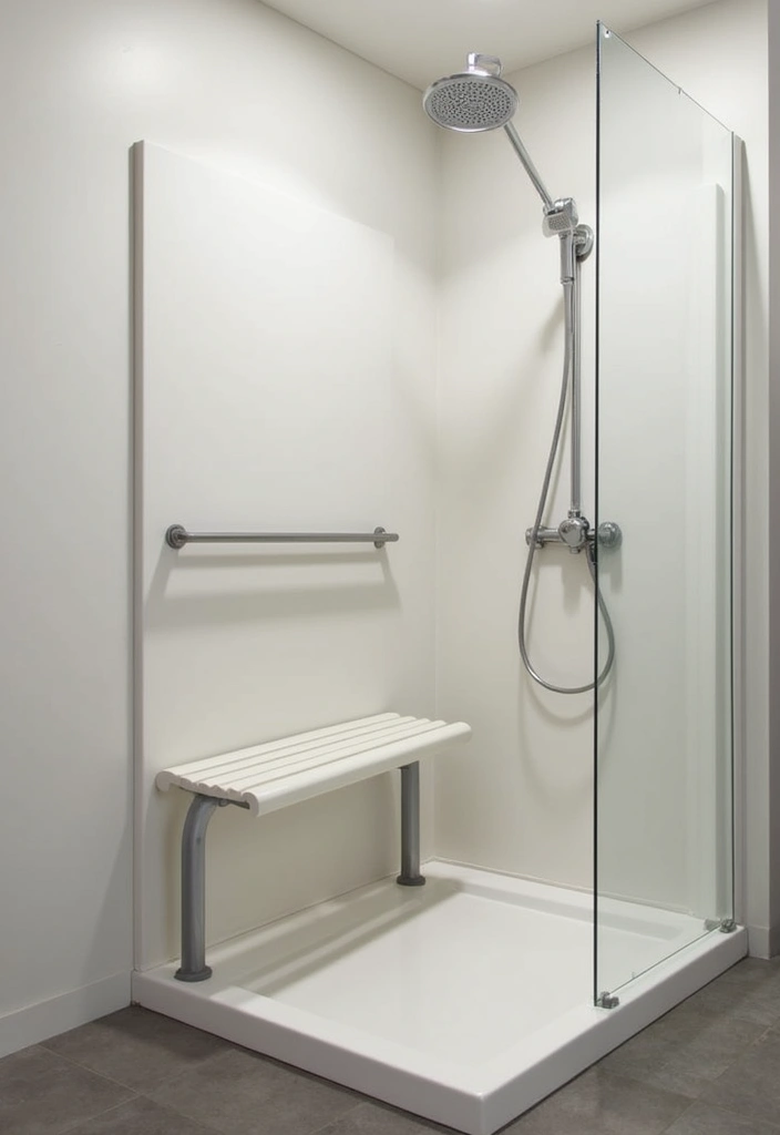 29 Small Bathroom Design Ideas That Work Wonders - 16. Foldable or Stowaway Shower Benches