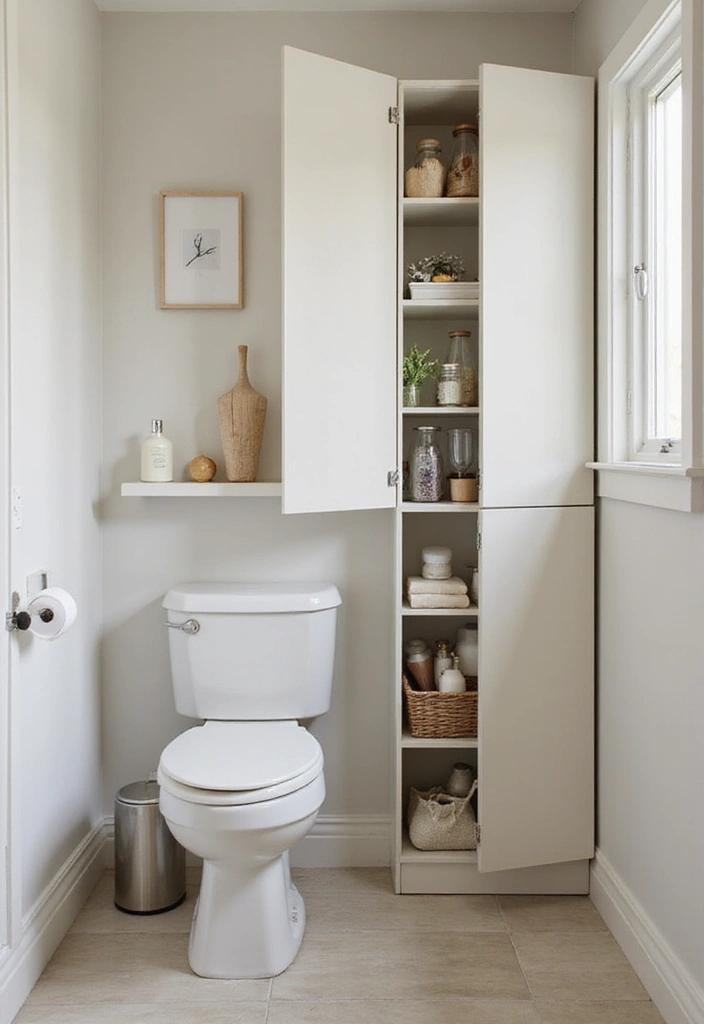 29 Small Bathroom Design Ideas That Work Wonders - 3. Vertical Storage Solutions