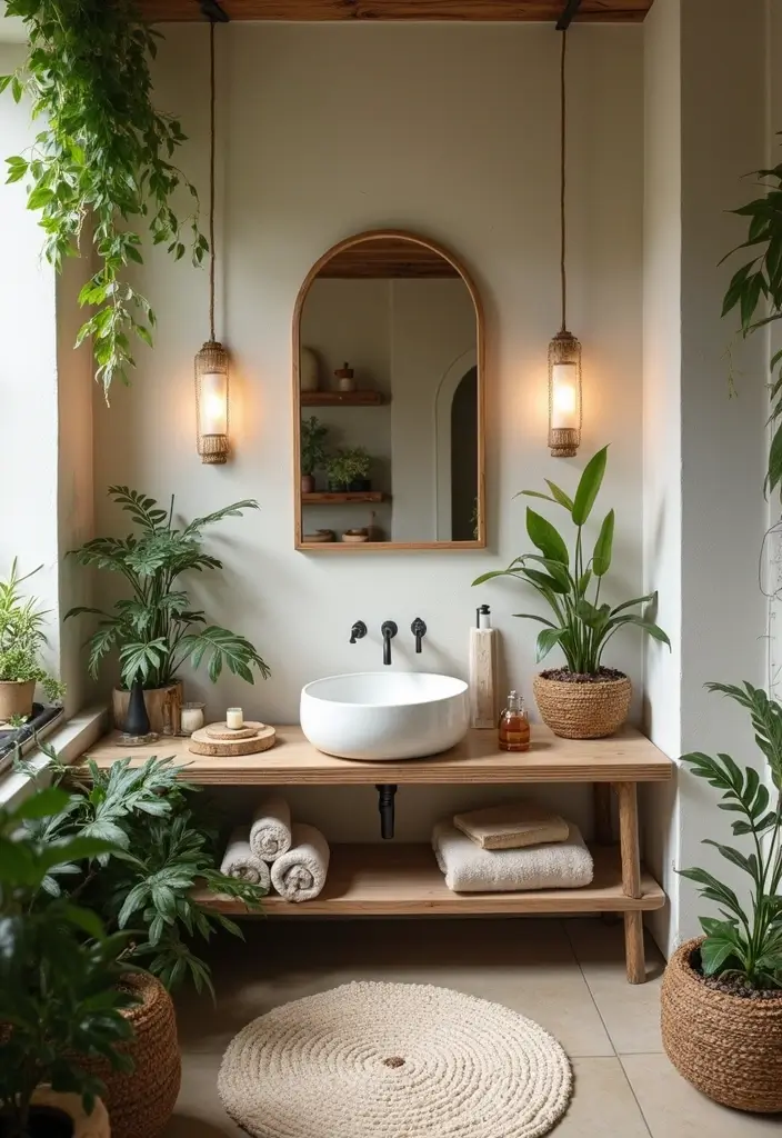 29 Small Bathroom Design Ideas That Work Wonders - 6. Nature-Inspired Decor