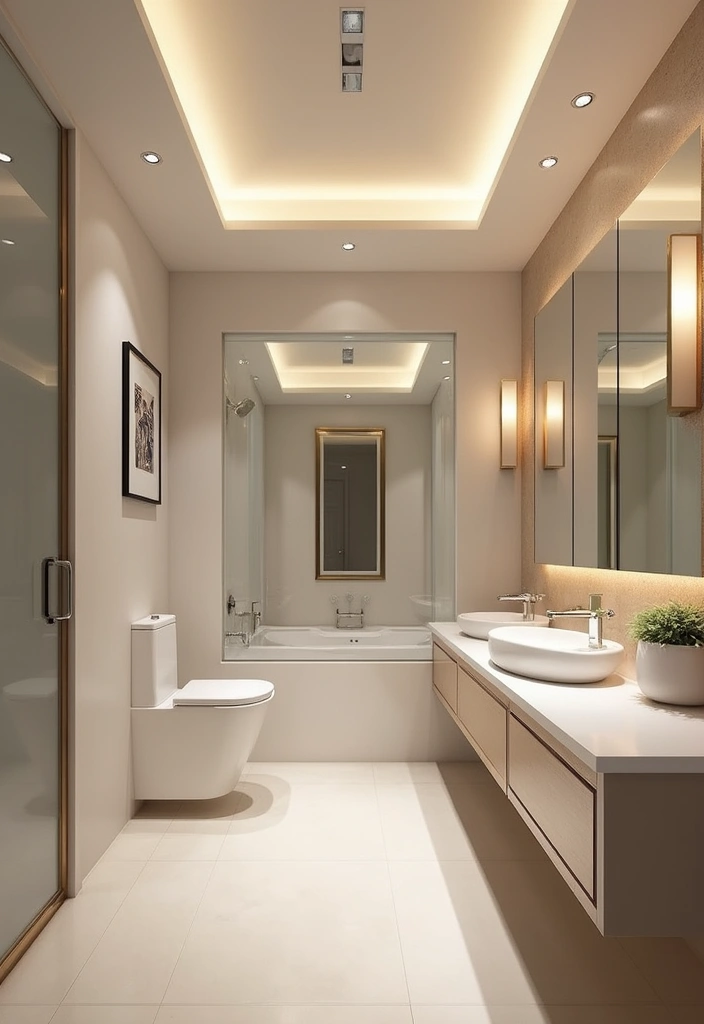 29 Standing Shower Bathroom Ideas That Save Space - 9. Creative Lighting Solutions