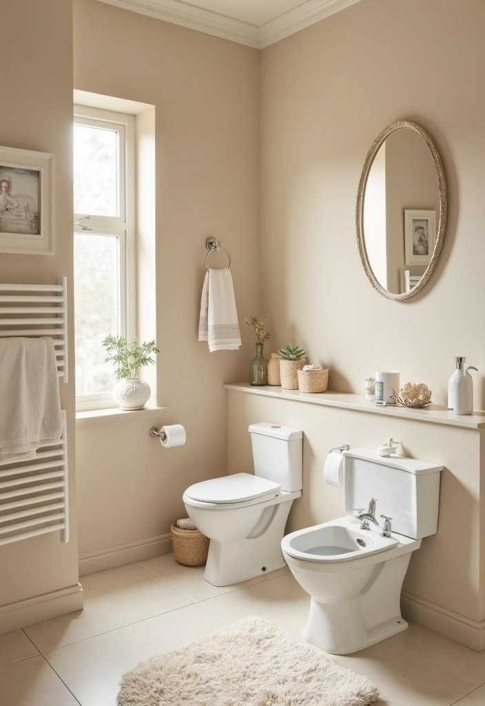 29 White And Beige Bathroom Ideas That Feel Timeless - 3. Soft Beige Walls