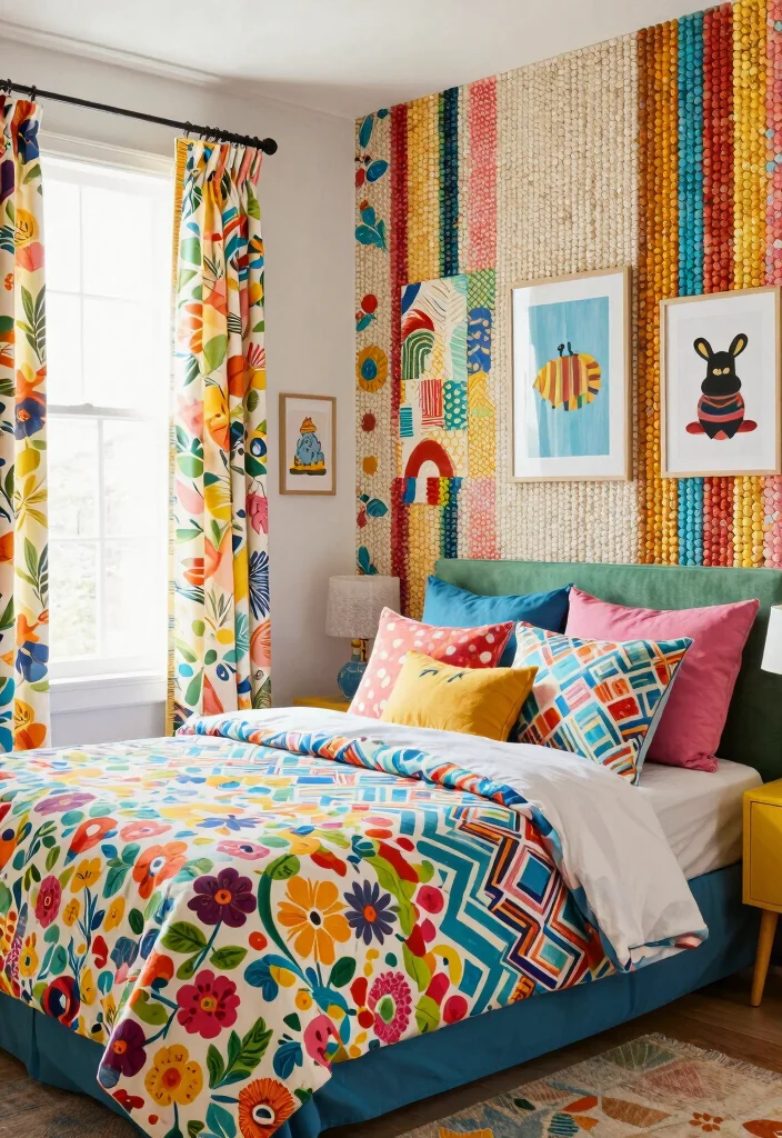 15 Beadboard Half Wall Bedroom Ideas for a Classic Cozy Touch - 11. Playful Patterns 1