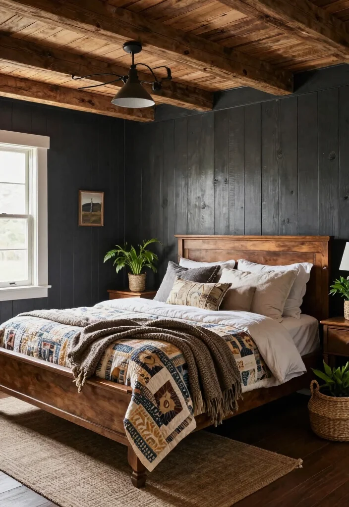 15 Beadboard Half Wall Bedroom Ideas for a Classic Cozy Touch - 2. Rustic Farmhouse Vibes 1