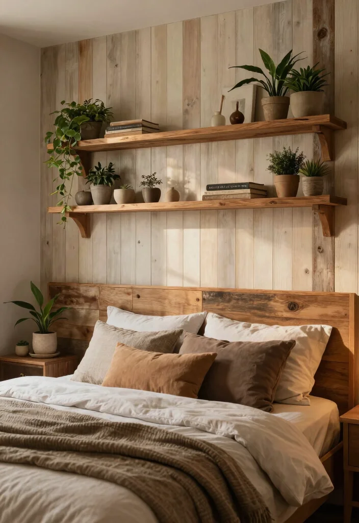 15 Beadboard Half Wall Bedroom Ideas for a Classic Cozy Touch - 6. Natural Wood Accents 1