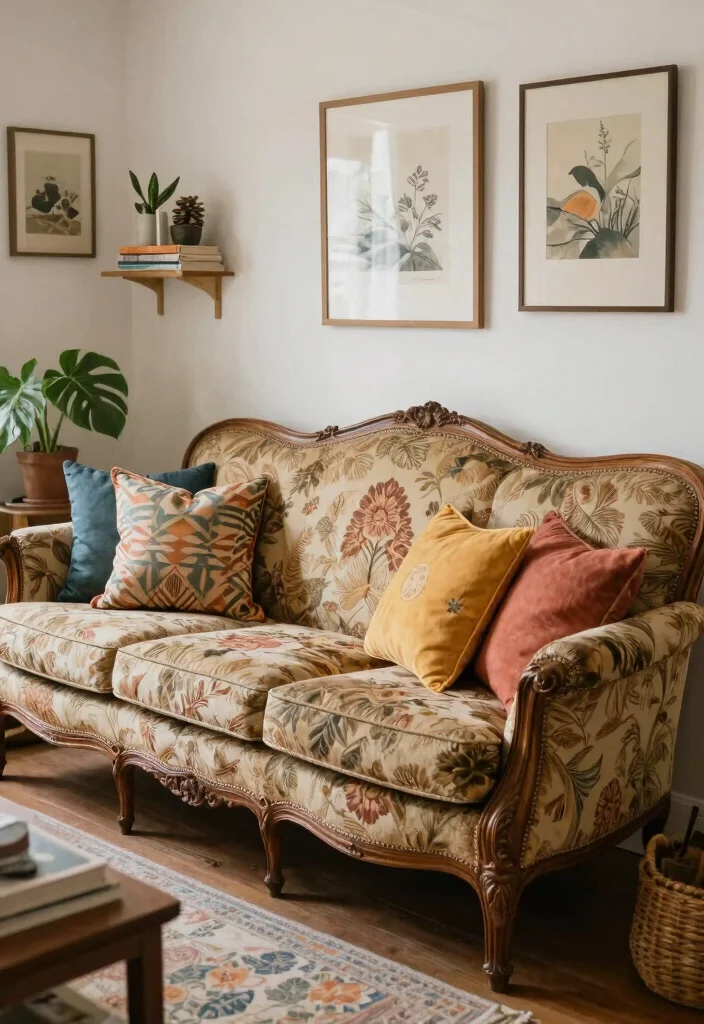 15 Bedroom Sofa Ideas for Small Spaces: Functional Comfort - 12. Vintage Finds 1
