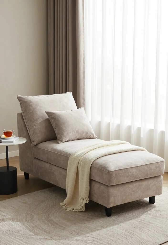 15 Bedroom Sofa Ideas for Small Spaces: Functional Comfort - 6. Compact Chaise Lounges 1