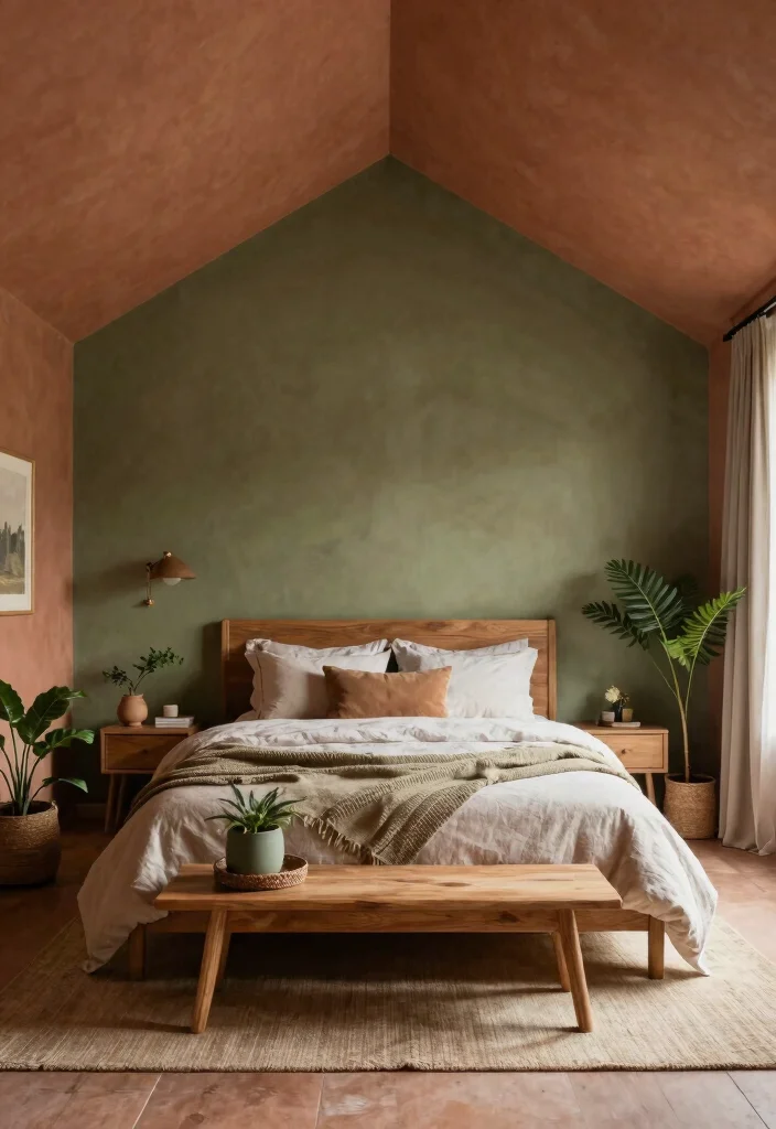 15 Bedroom With Vaulted Ceiling Ideas for an Airy Grand Feel - 11. Earthy Tones 1