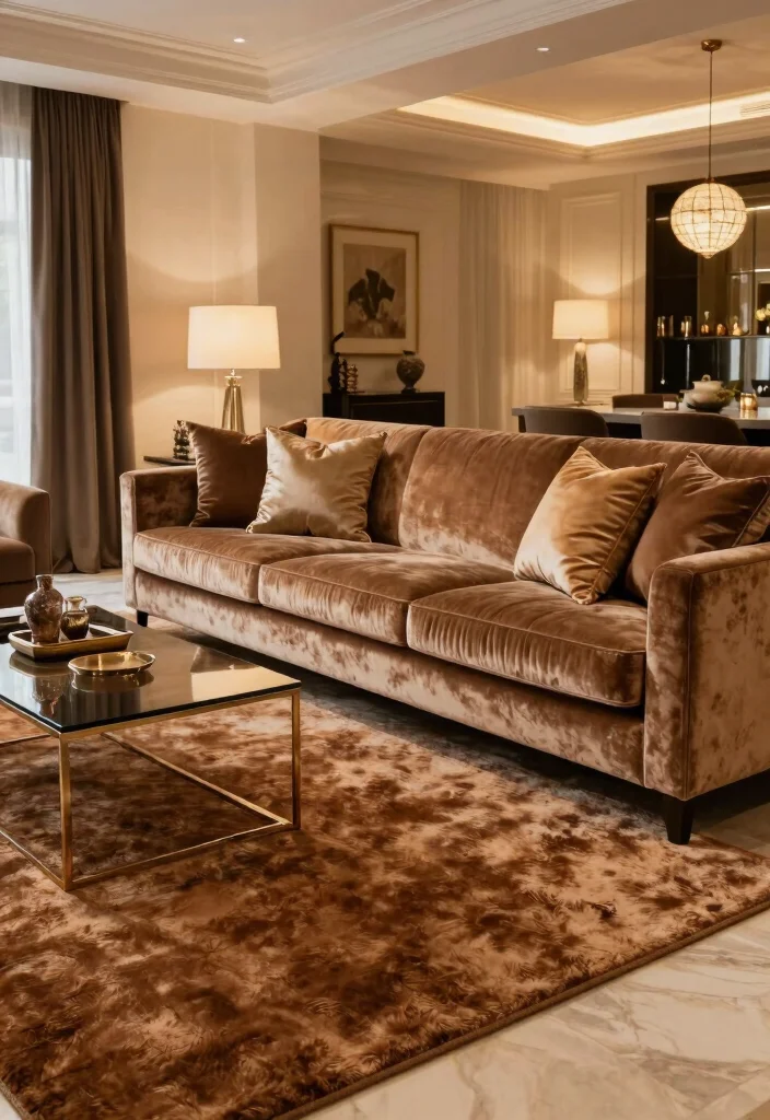 15 Brown Rug Living Room Ideas: Cozy Neutral Base - 10. Soft Luxe 1