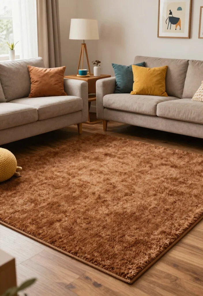 15 Brown Rug Living Room Ideas: Cozy Neutral Base - 11. Family-Friendly Comfort 1