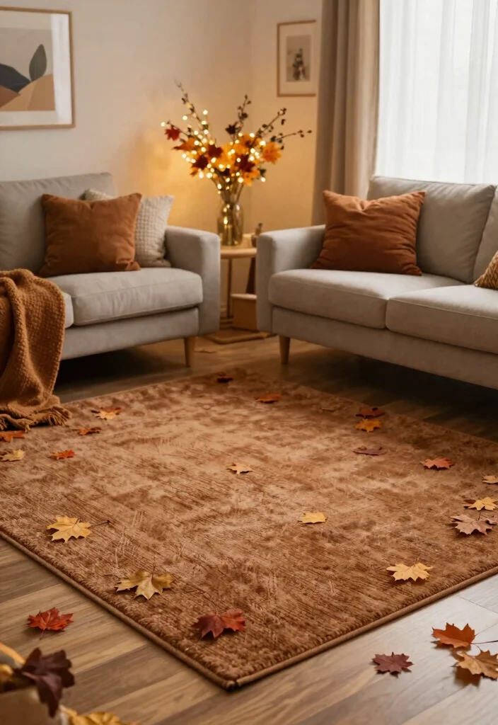 15 Brown Rug Living Room Ideas: Cozy Neutral Base - 15. Seasonal Switch-Ups 1