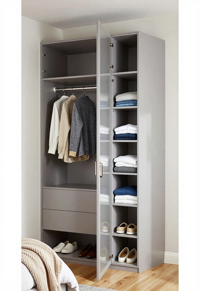 15 Cabinet for Small Bedroom Ideas: Compact Smart Storage - 1. Multi-Functional Wardrobe Cabinet 1