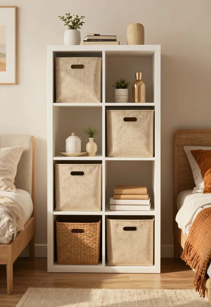 15 Cabinet for Small Bedroom Ideas: Compact Smart Storage - 15. Stylish Cube Storage 1