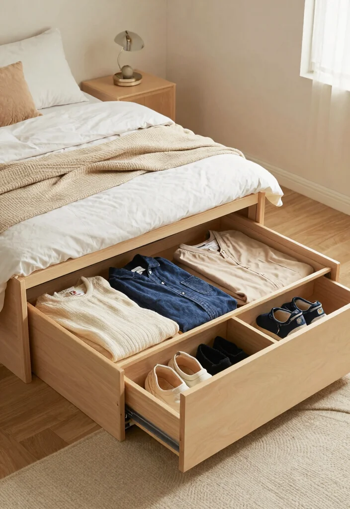 15 Cabinet for Small Bedroom Ideas: Compact Smart Storage - 6. Under-Bed Storage Cabinets 1