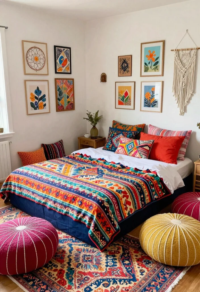15 Floor Mattress Bedroom Ideas for a Minimal, Relaxed Style - 3. Incorporating Bohemian Elements 1