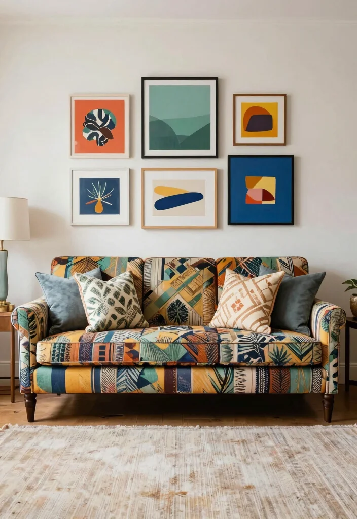 15 Living Room Sofa Set Ideas for Coordinated Comfort - 14. The Power of Patterns 1