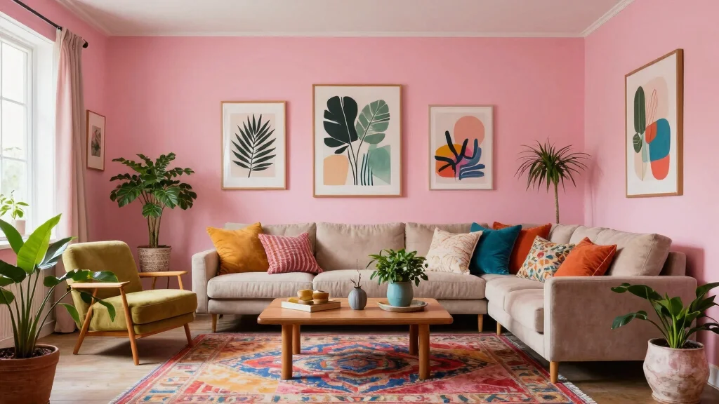 15 Pink Living Room Walls Ideas: Soft Bold Personality