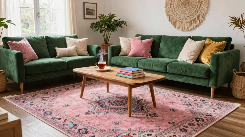 15 Pink Rug Living Room Ideas: Soft Playful Touch