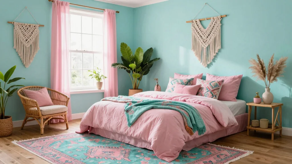 15 Pink and Turquoise Bedroom Ideas: Playful Fresh Contrast