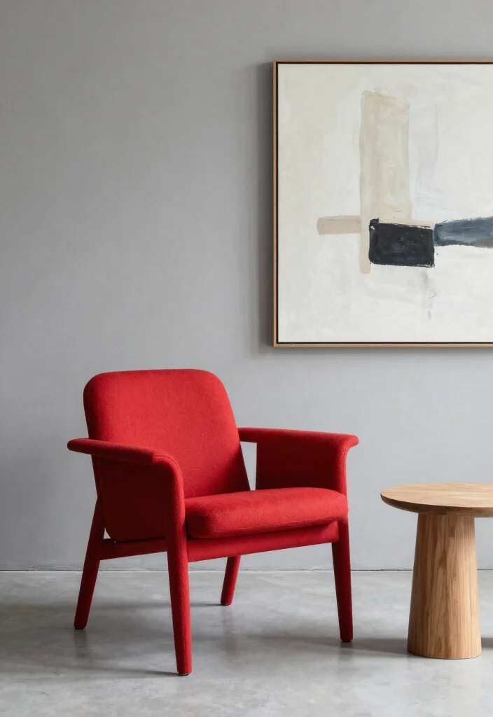 15 Red Chairs Living Room Decor Ideas for Statement Seating - 2. Bold Minimalism 1