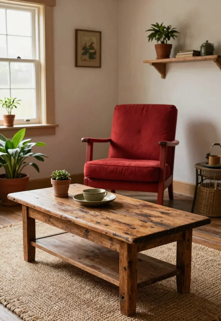 15 Red Chairs Living Room Decor Ideas for Statement Seating - 8. Rustic Farmhouse Style 1