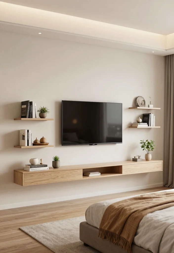 15 Small TV Unit Design Modern Bedroom Ideas Sleek Solutions - 1. Wall-Mounted Wonders 1