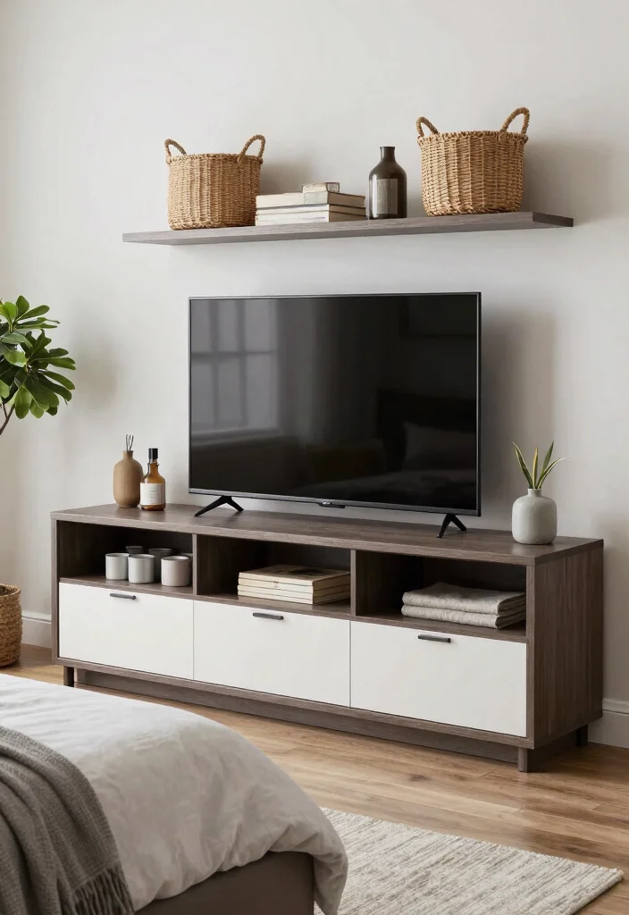 15 Small TV Unit Design Modern Bedroom Ideas Sleek Solutions - 10. Stylish Storage Solutions 1