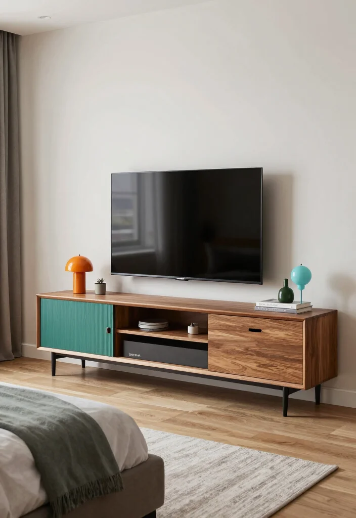 15 Small TV Unit Design Modern Bedroom Ideas Sleek Solutions - 11. Mix and Match Styles 1