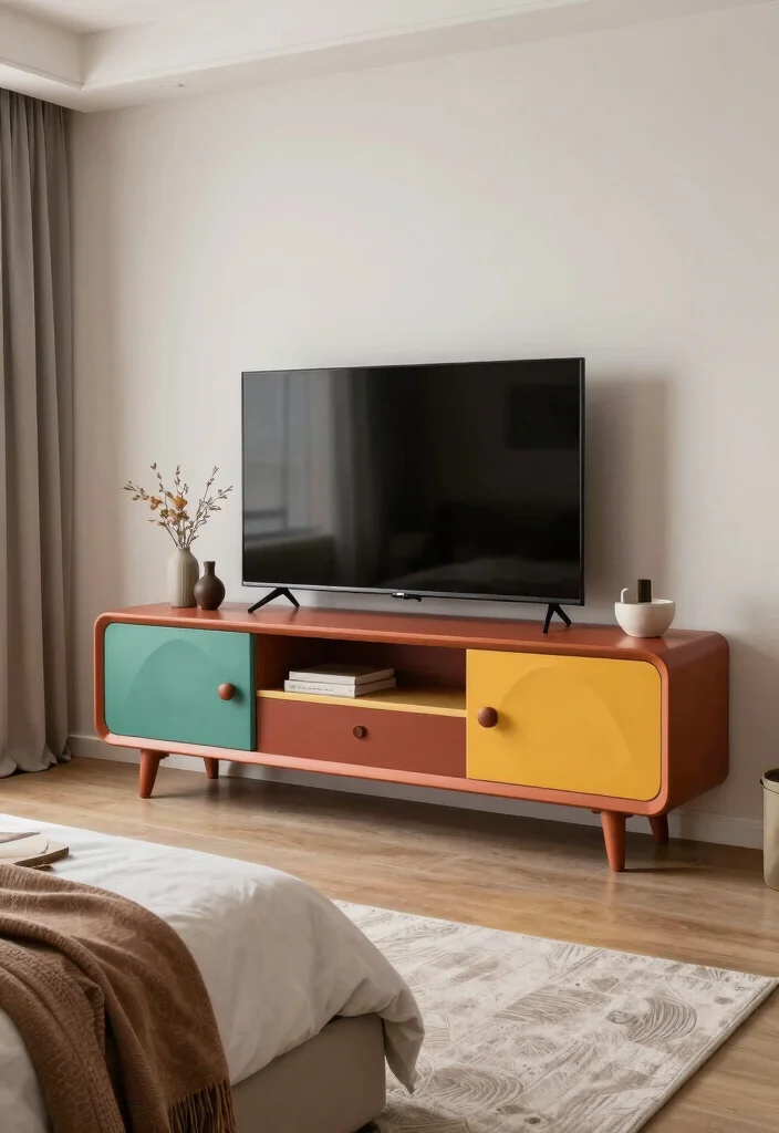 15 Small TV Unit Design Modern Bedroom Ideas Sleek Solutions - 12. Artistic TV Unit Designs 1