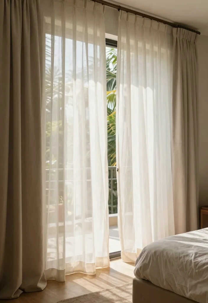 15 Tropical Room Ideas for Breezy, Relaxed Vibes - 4. Sheer Curtains for Soft Light 1