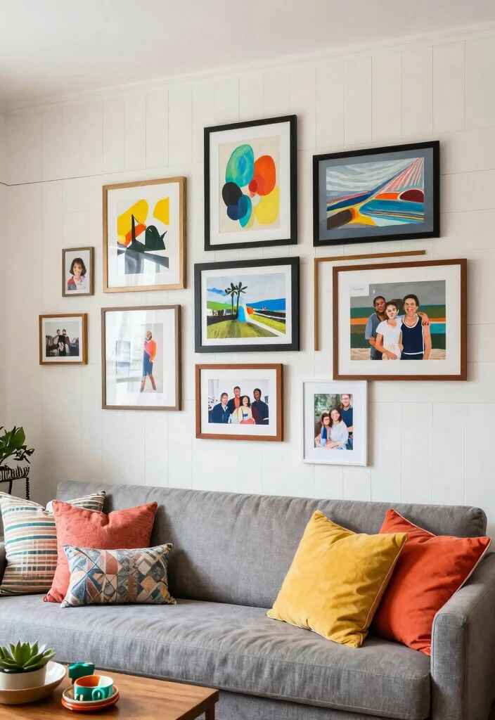 15 Vertical Shiplap Wall Living Room Ideas Tall Textured Style - 11. Wall Art and Accessories 1