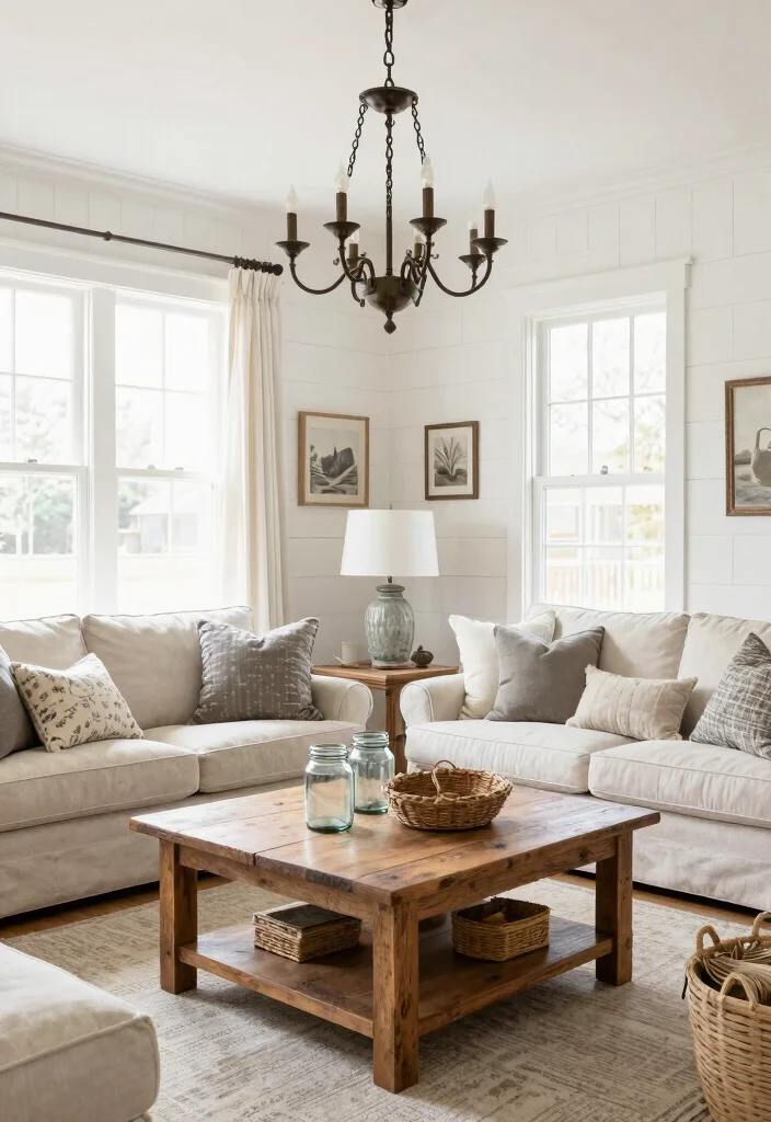 15 Vertical Shiplap Wall Living Room Ideas Tall Textured Style - 4. Elegant Farmhouse 1