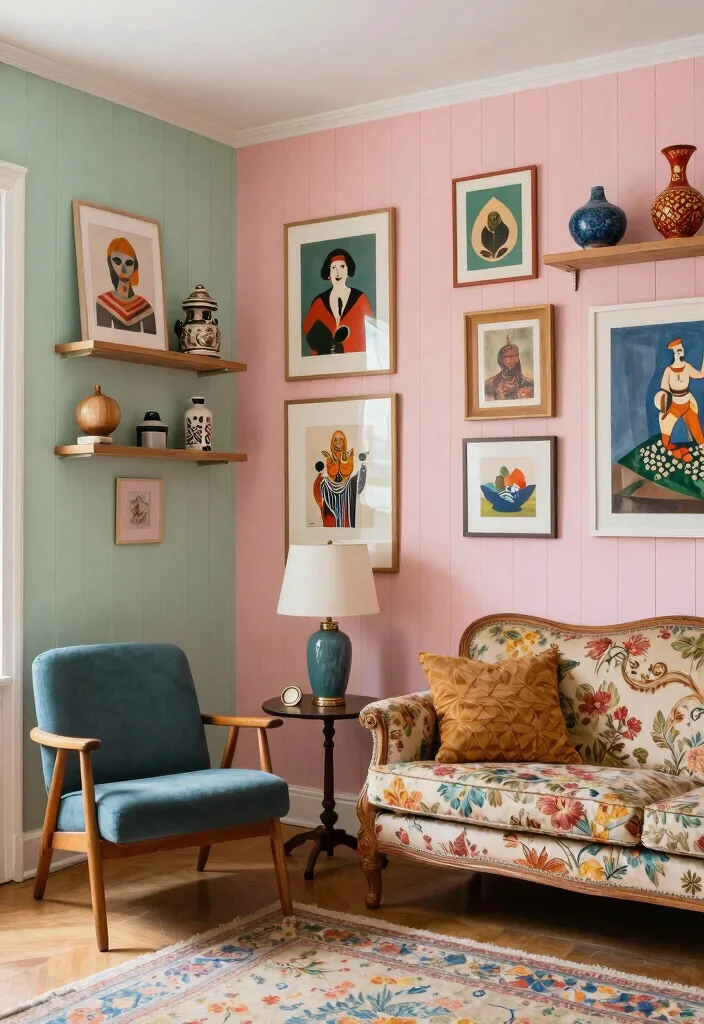 15 Vertical Shiplap Wall Living Room Ideas Tall Textured Style - 5. Eclectic Mix 1