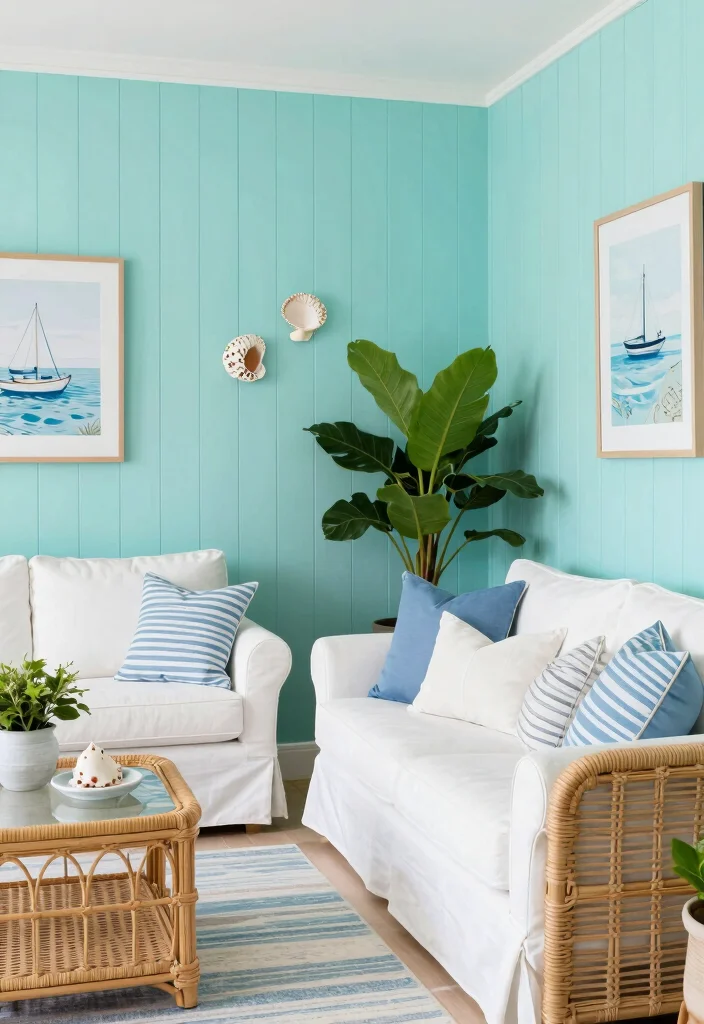 15 Vertical Shiplap Wall Living Room Ideas Tall Textured Style - 6. Coastal Charm 1