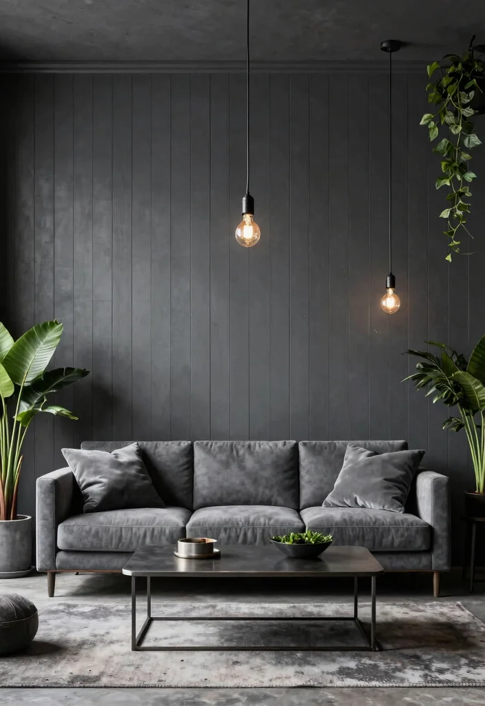 15 Vertical Shiplap Wall Living Room Ideas Tall Textured Style - 8. Industrial Chic 1
