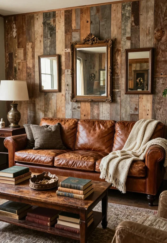 15 Vertical Shiplap Wall Living Room Ideas Tall Textured Style - 9. Rustic Vintage 1