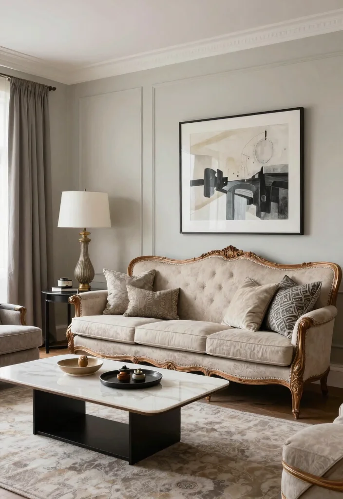 15 Victorian Sofa Living Room Ideas: Elegant Vintage Charm - 12. Incorporating Modern Touches 1