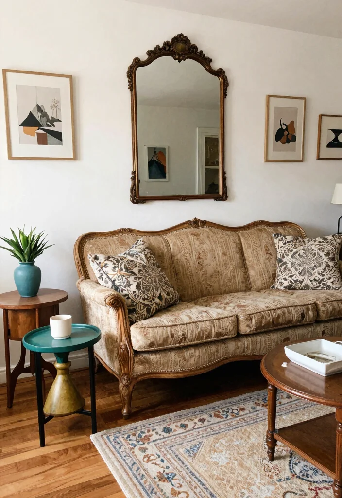 15 Victorian Sofa Living Room Ideas: Elegant Vintage Charm - 13. Vintage Finds and DIY Projects 1