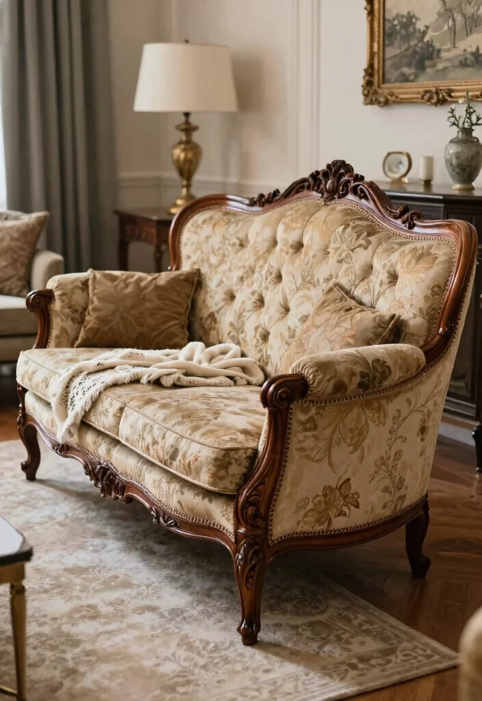 15 Victorian Sofa Living Room Ideas: Elegant Vintage Charm - 3. Antique Restoration 1