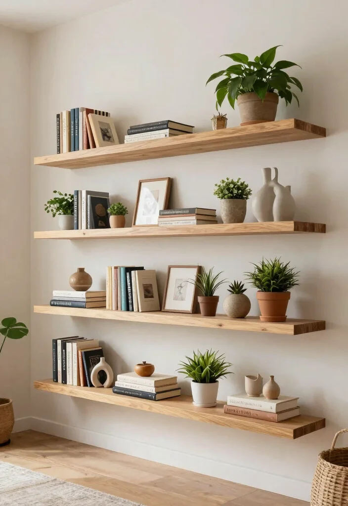 16 Amazon Living Room Decor Ideas: Affordable Stylish Finds - 12. Chic Floating Shelves 1