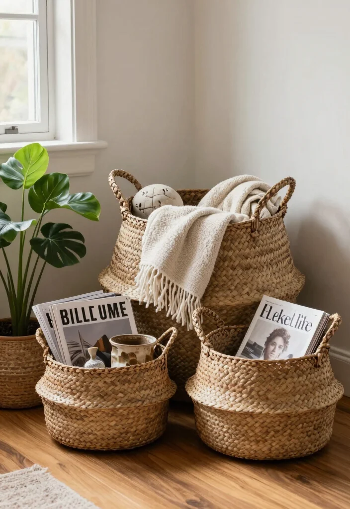 16 Amazon Living Room Decor Ideas: Affordable Stylish Finds - 3. Woven Baskets 1