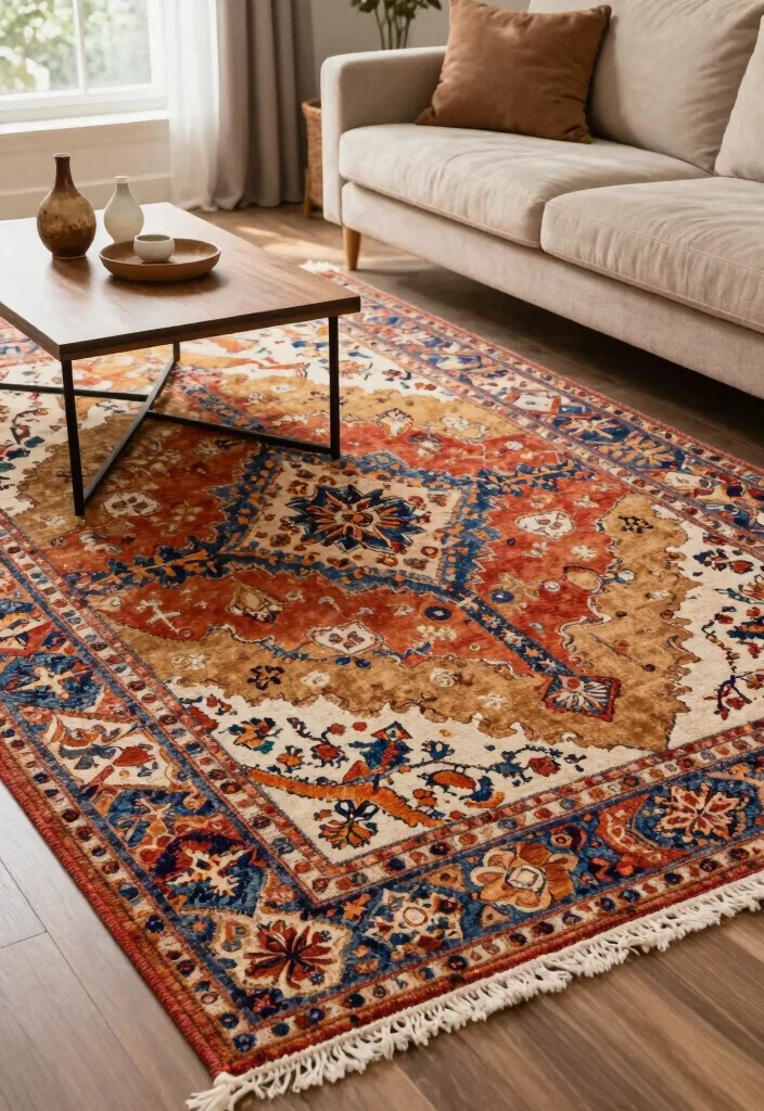 16 Amazon Living Room Decor Ideas: Affordable Stylish Finds - 4. Artistic Area Rugs 1