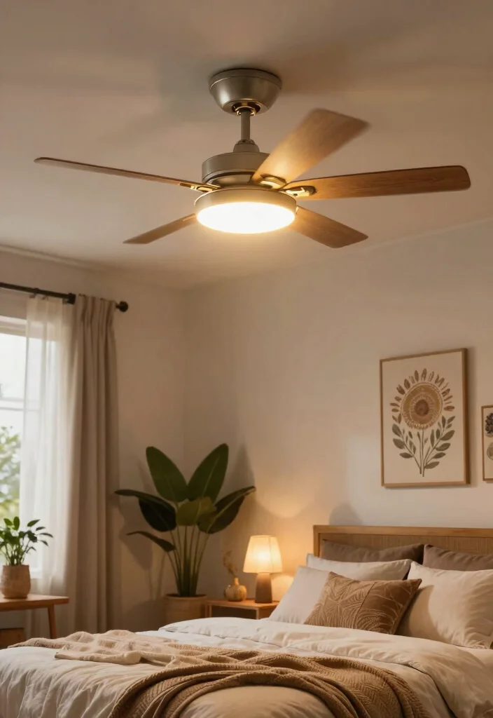 16 Bedroom With Ceiling Fan Ideas: Comfort Meets Style - 8. Ceiling Fan with LED Lighting 1