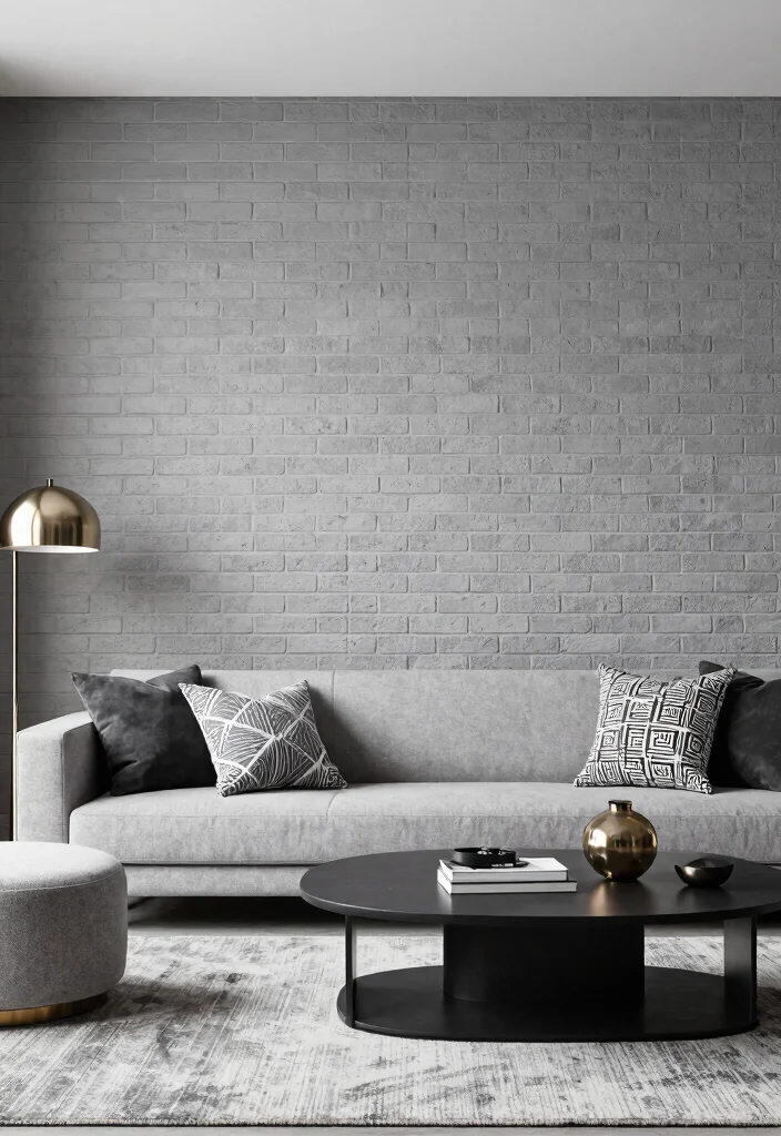 16 Brick Accent Wall Living Room Ideas: Rustic Modern Texture - 8. Contemporary Design Elements 1