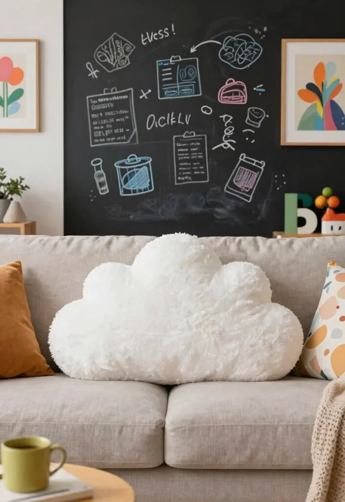 16 Cozy Sofa Living Room Ideas: Soft Inviting Comfort - 14. Add a Touch of Whimsy 1