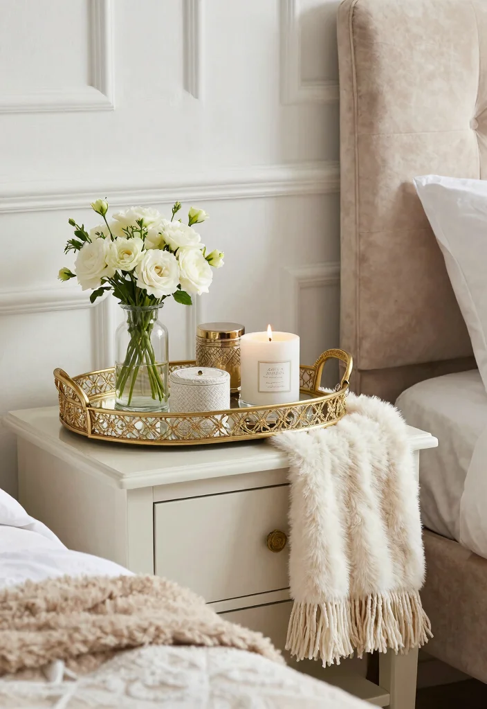 16 Cream and Pink Bedroom Ideas: Soft Elegant Charm - 16. Final Touches with Decor Accessories 1