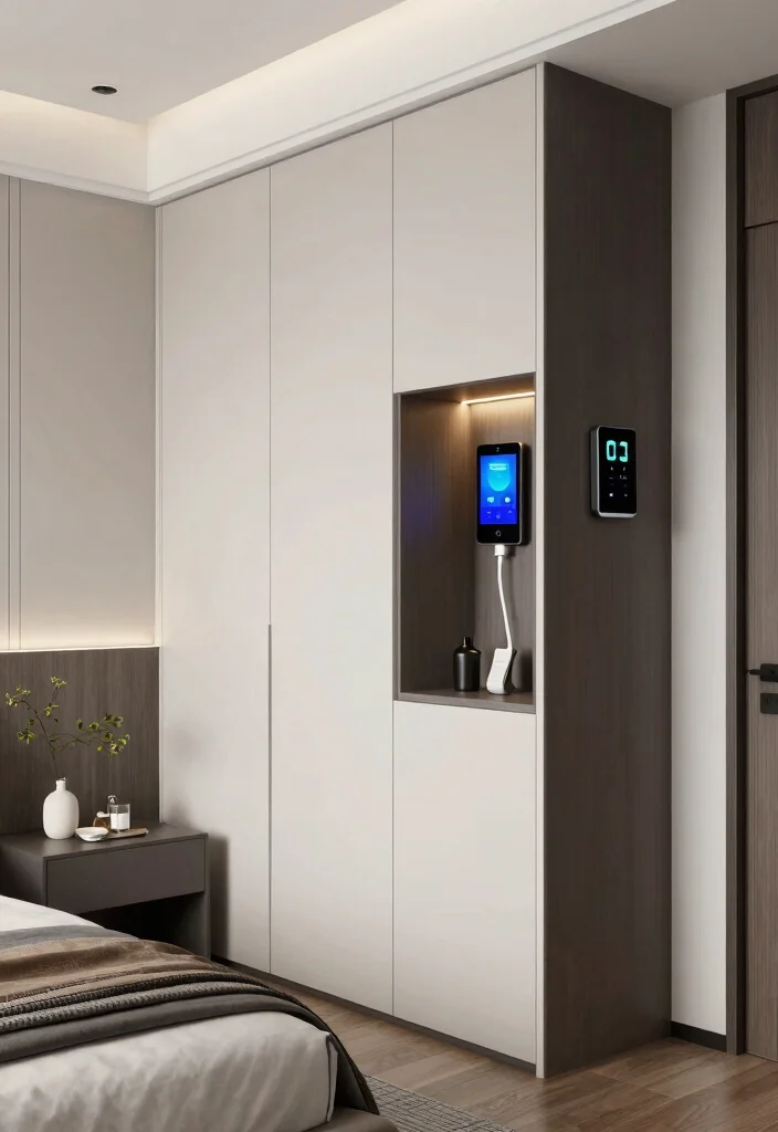 16 Cupboard Ideas Bedroom Modern Design Sleek Storage - 12. Smart Technology Cupboards 1
