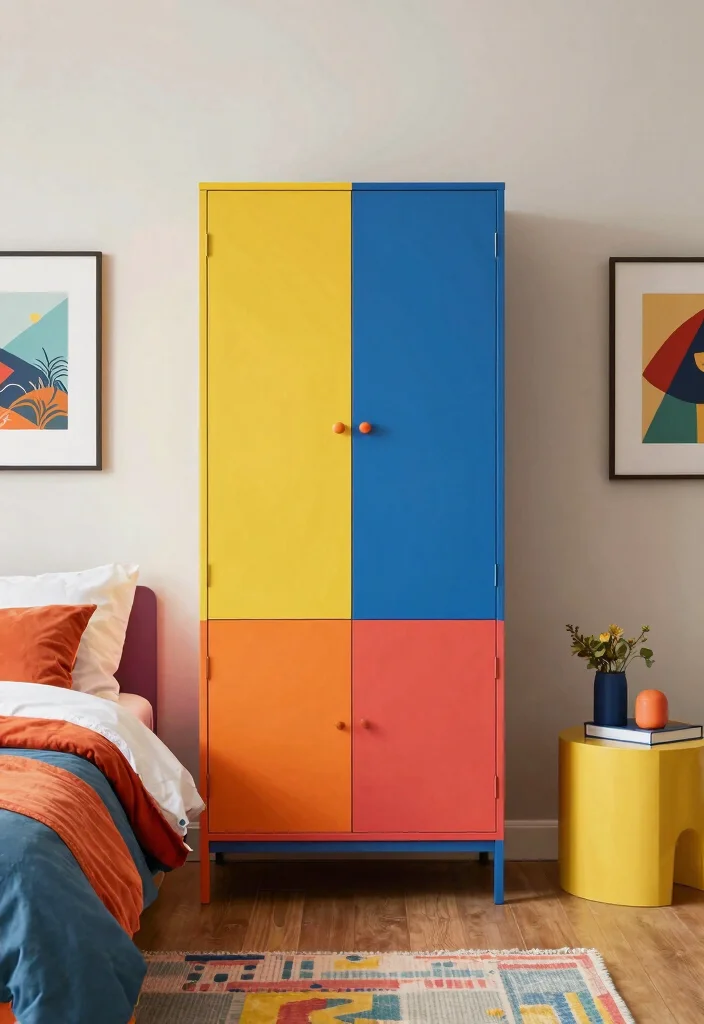 16 Cupboard Ideas Bedroom Modern Design Sleek Storage - 13. Color-Block Cupboards 1